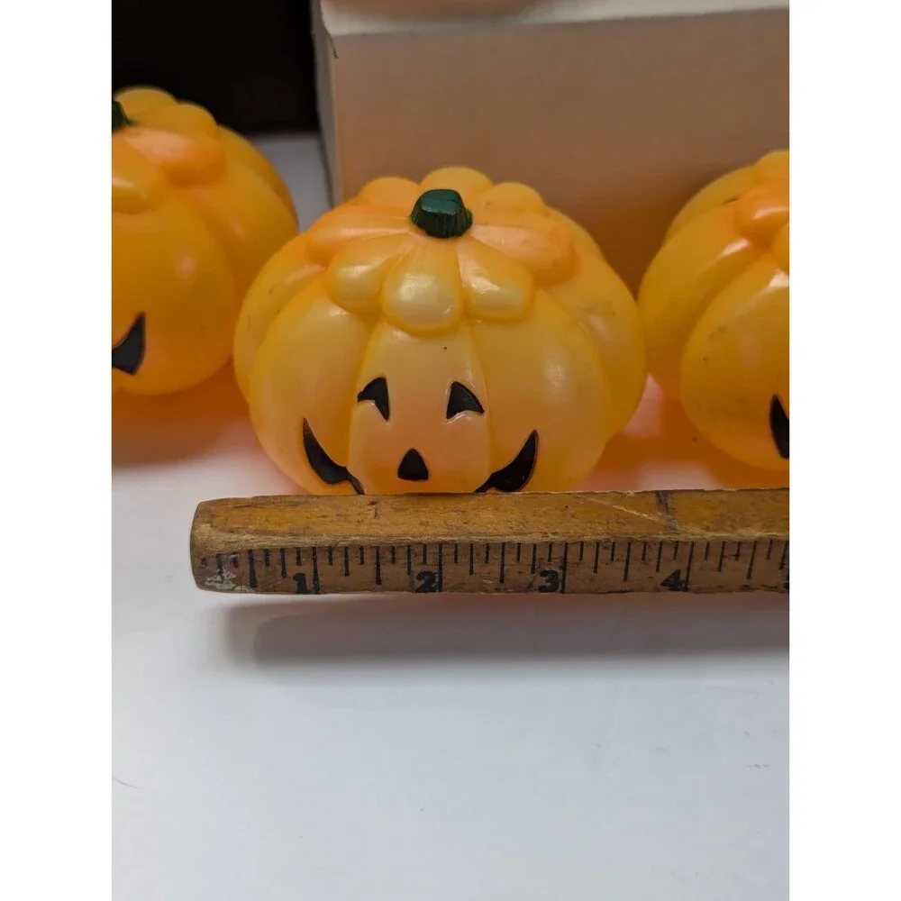 Vtg Blow Mold Plastic Jack O Lantern Pumpkin Replacement Light Covers Lot Of 8